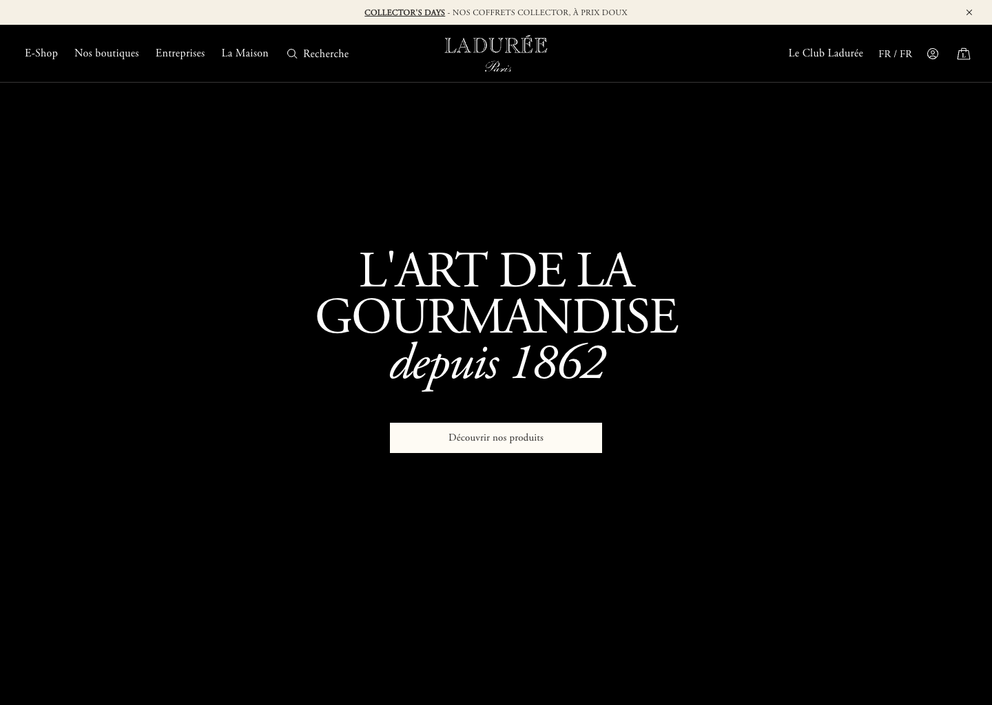 Maison Ladurée Paris - Macarons, Pâtisseries &amp; Coffrets Cadeaux
 — website design on Landdding