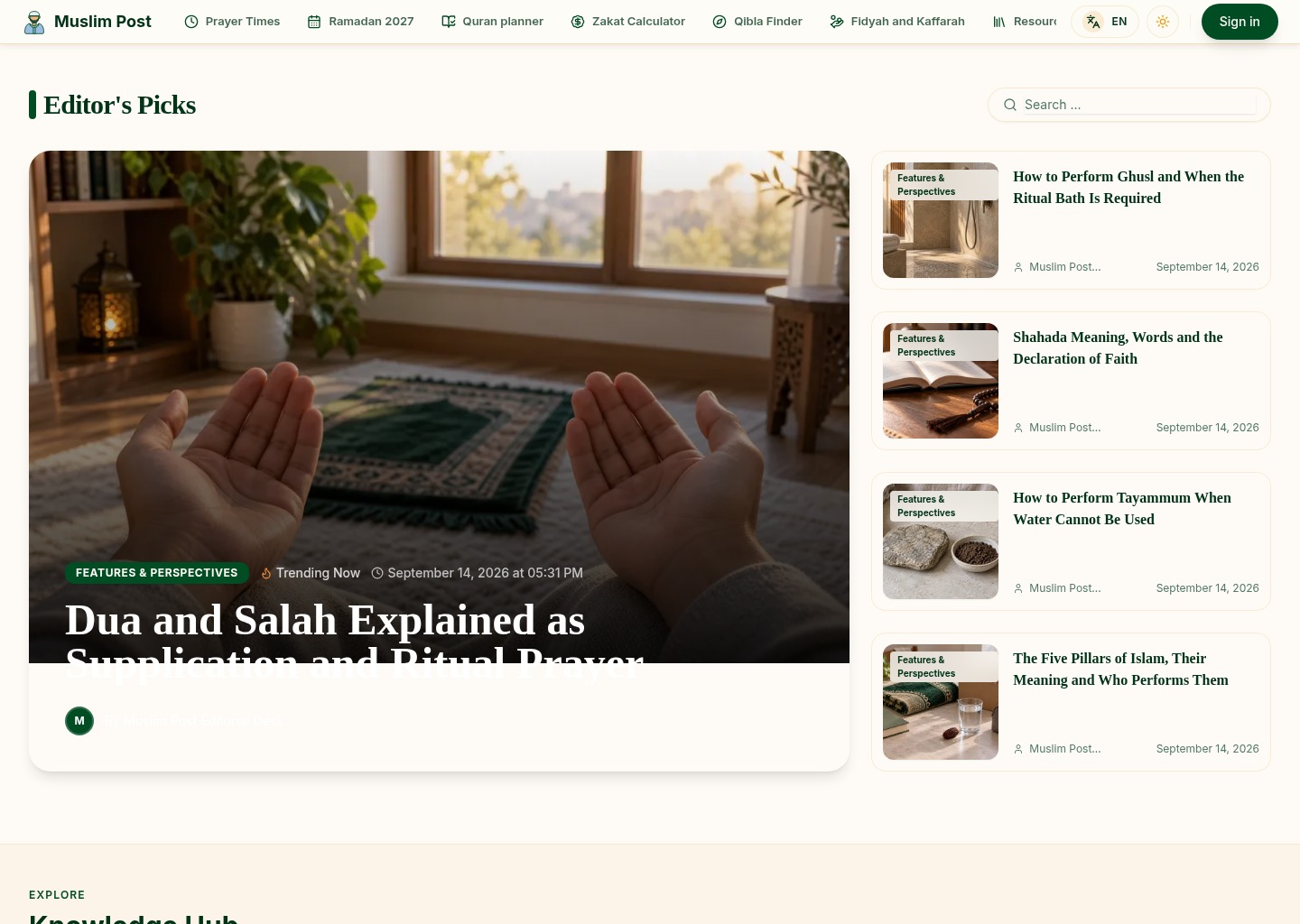 Muslim Post - Trusted News & Insights — website design on Landdding