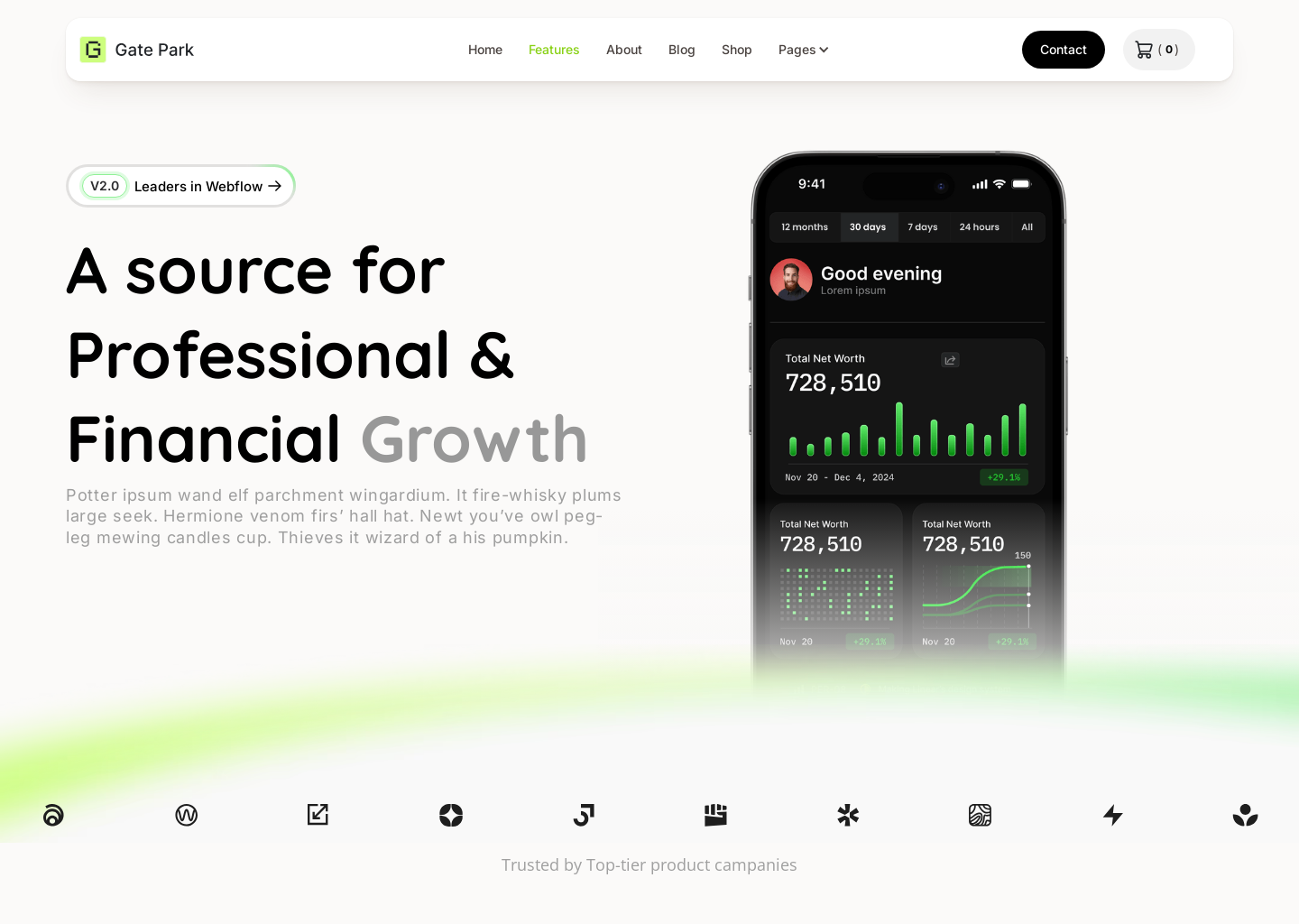 Gate-Park - Webflow Ecommerce website template