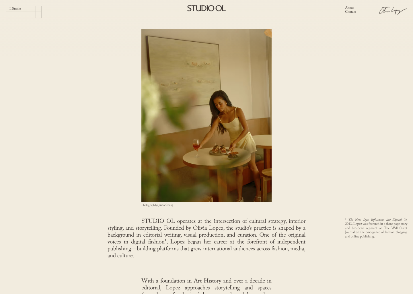 Studio OL — website design on Landdding