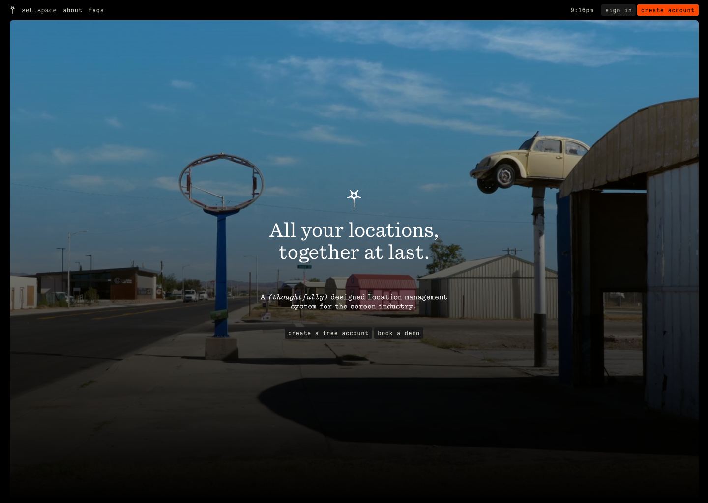Set Space — website design on Landdding