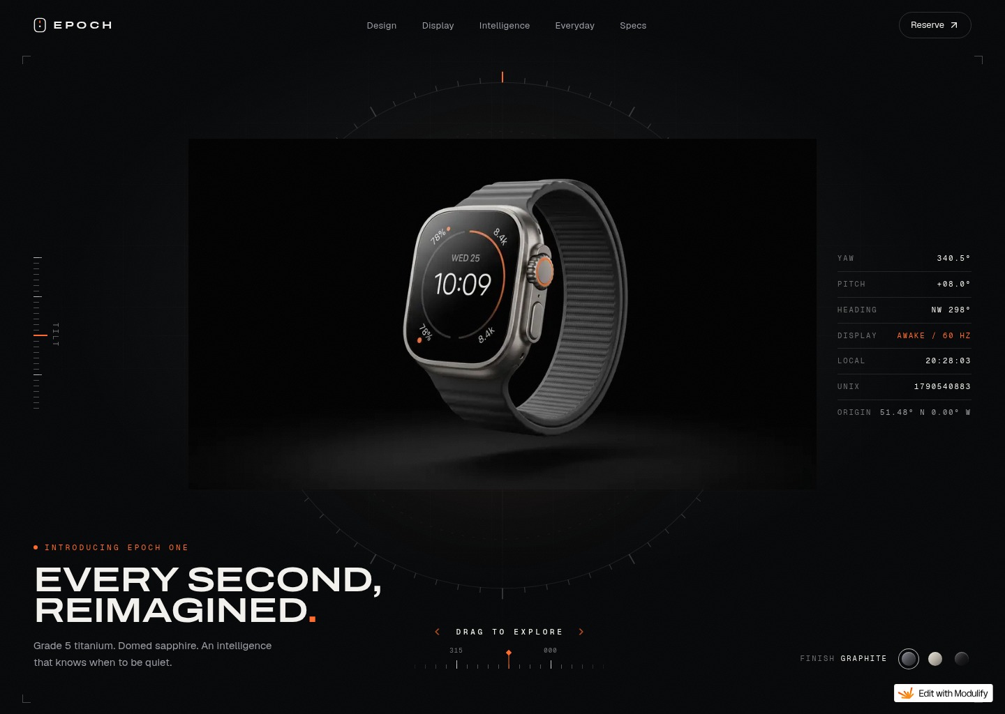 Epoch One — website design on Landdding