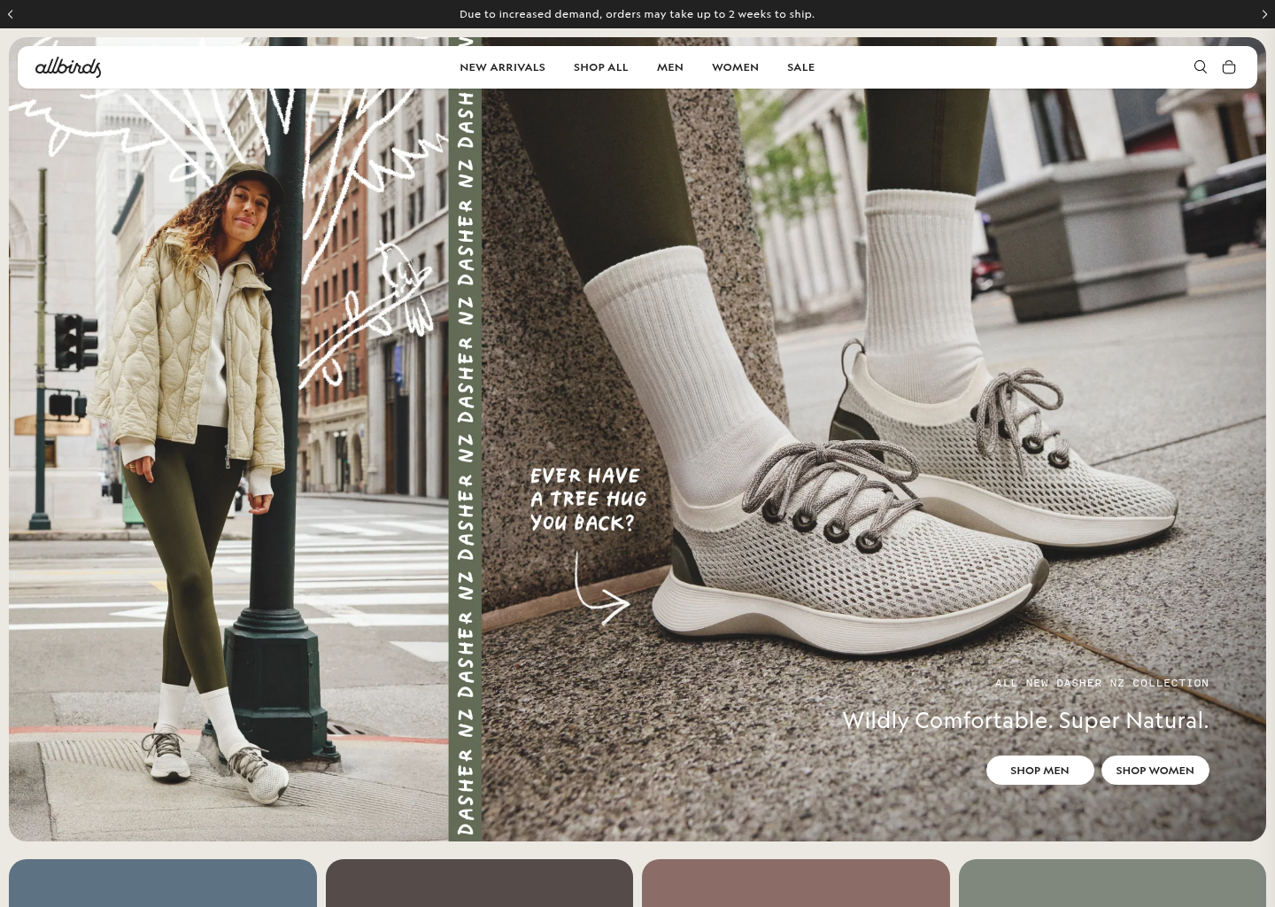 Allbirds: Comfortable, Sustainable Shoes & Apparel — website design on Landdding