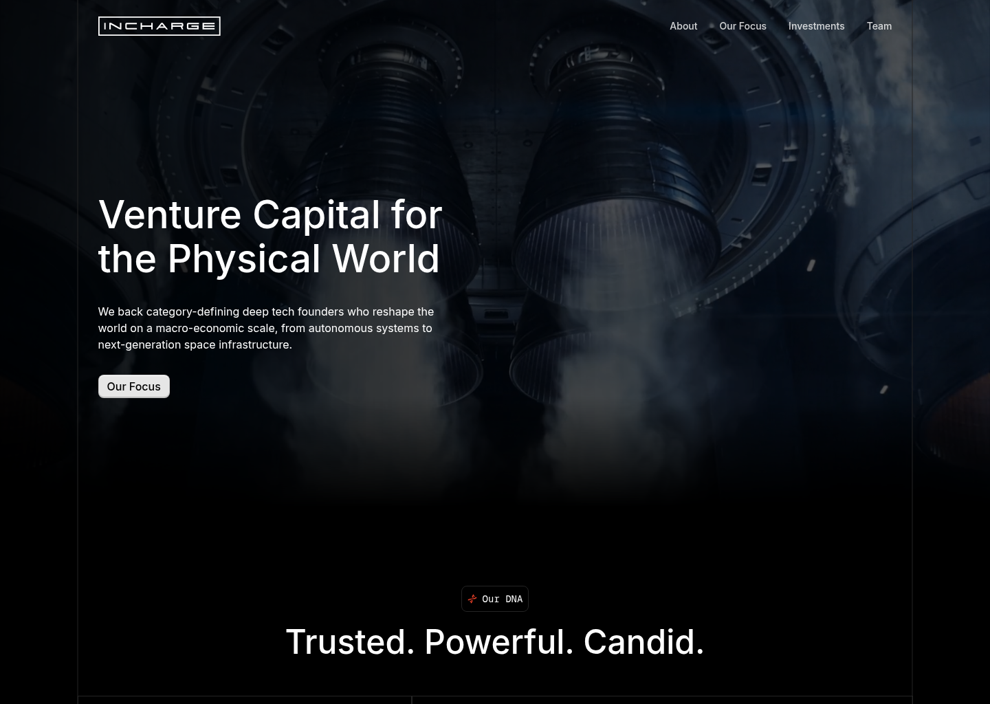 Incharge Capital — website design on Landdding