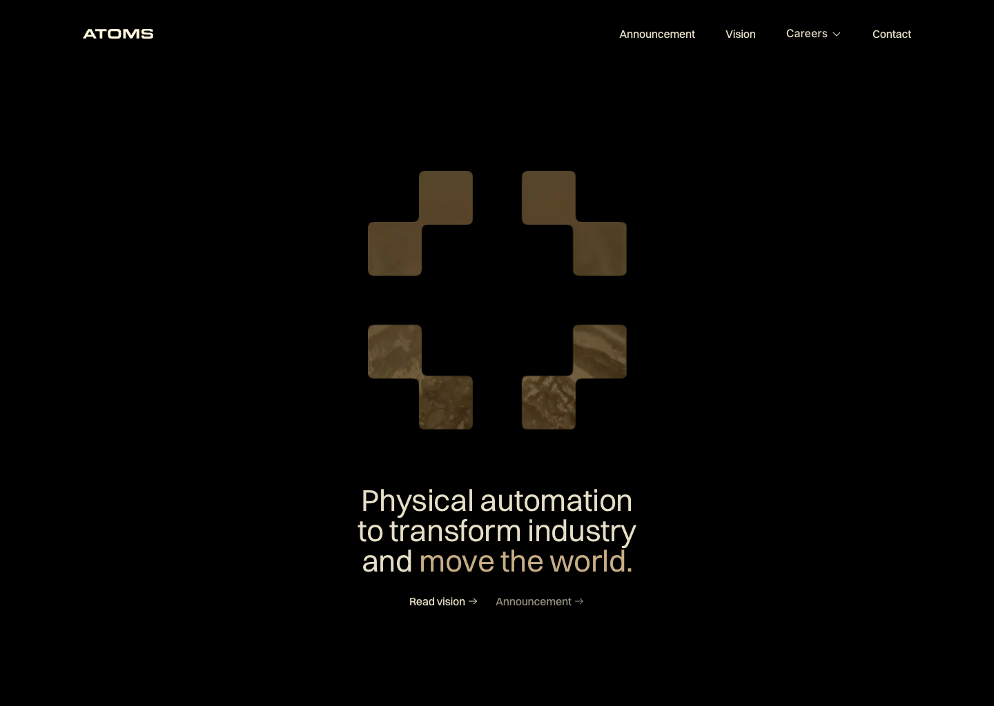 Atoms — website design on Landdding