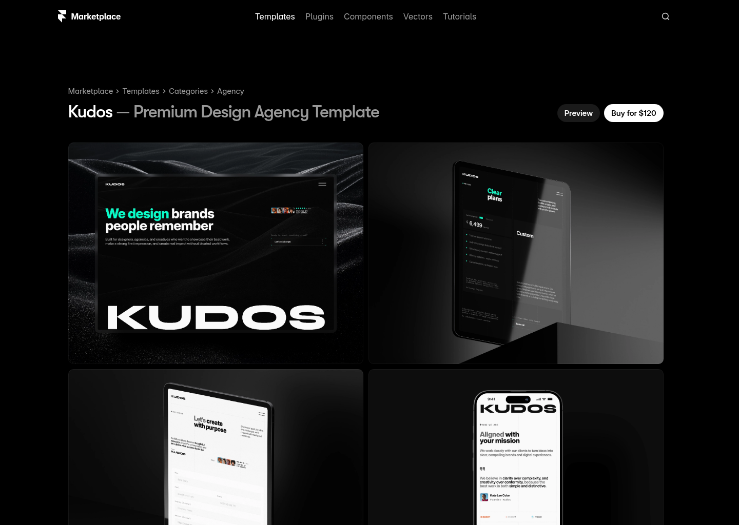 Kudos - Modern Design Agency Framer Template — website design on Landdding