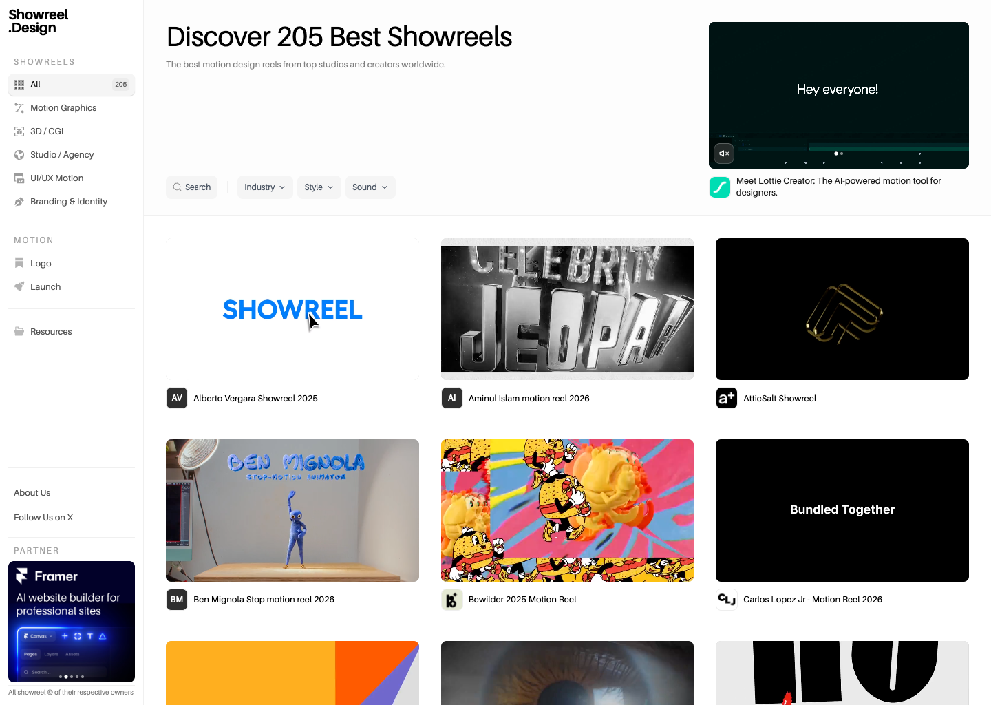 Showreel.Design — website design on Landdding