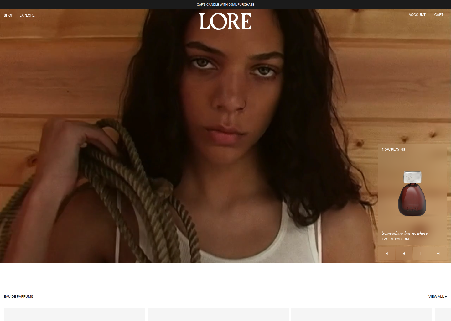 LORE - Scents that take you somewhere. — website design on Landdding