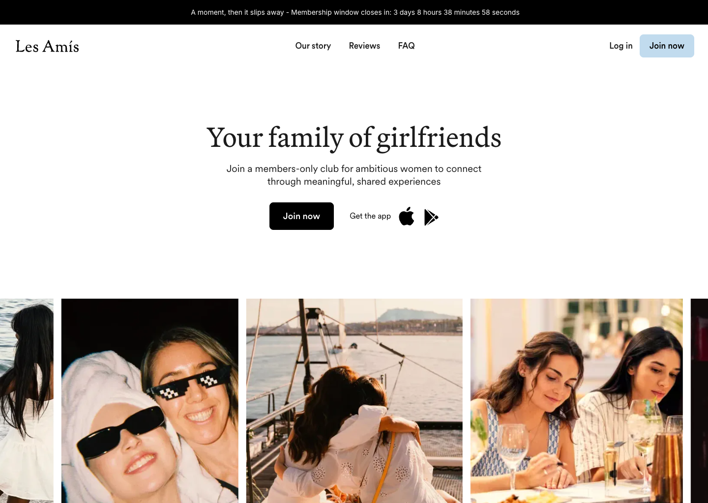 Les Amis | Your Family of Girlfriends — website design on Landdding
