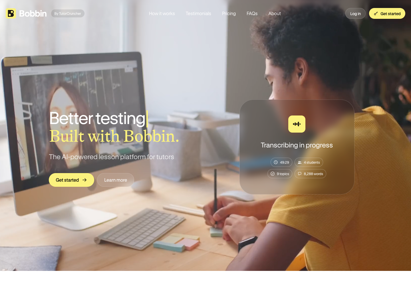 Bobbin - AI lesson planning for tutors | TutorCruncher — website design on Landdding