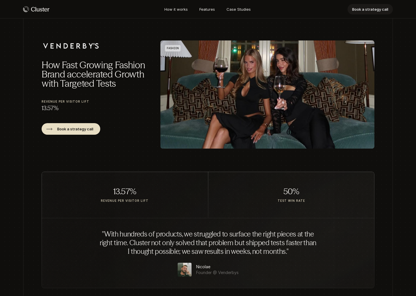 How Fast Growing Fashion Brand accelerated Growth with Targeted Tests - Case Study | Cluster