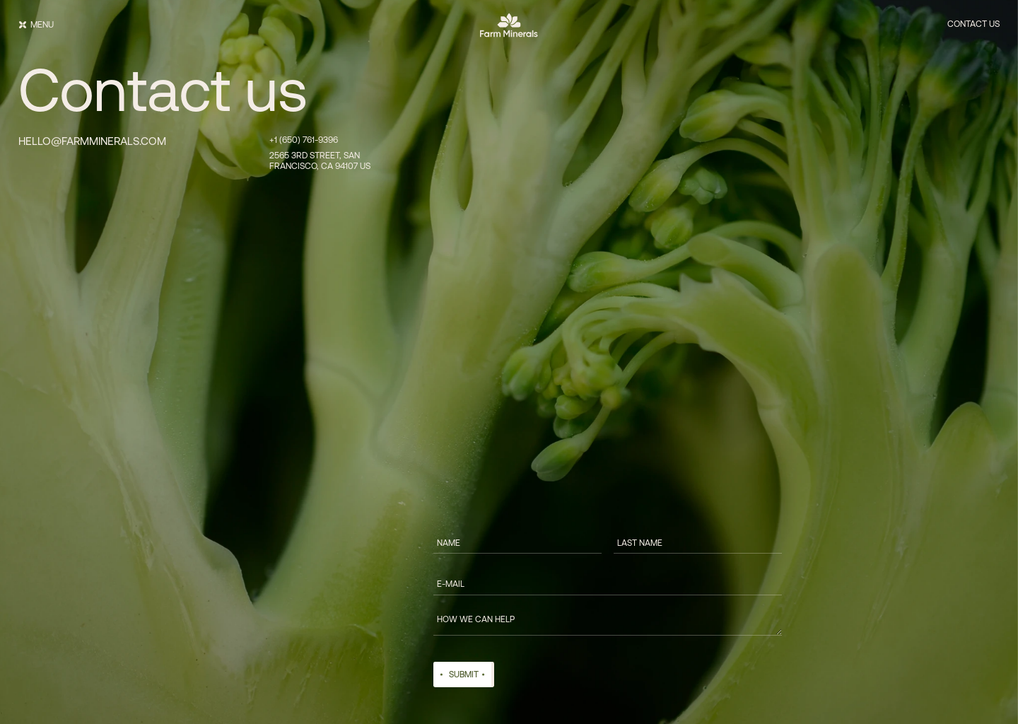 Contact us | Farm Minerals