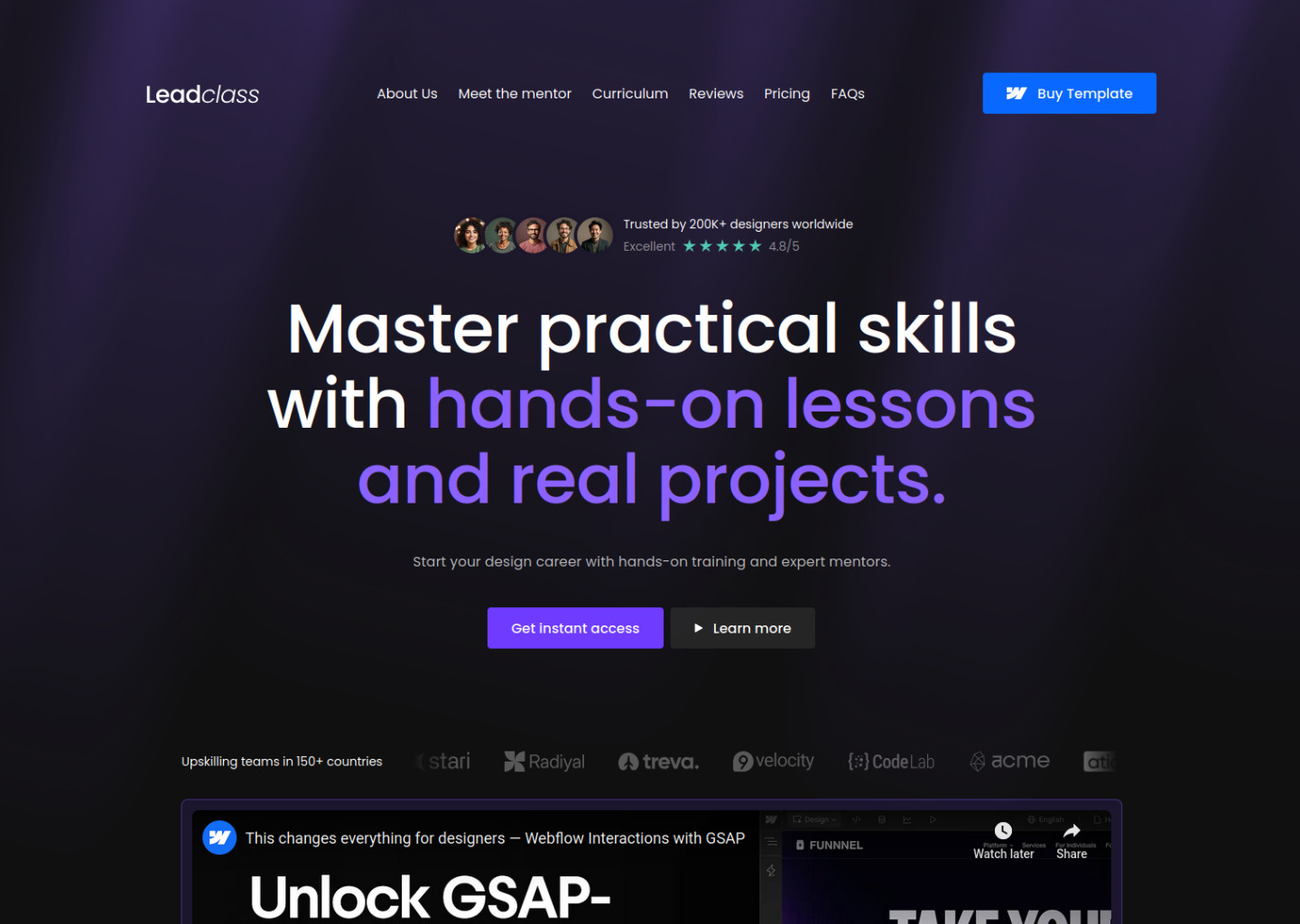 Leadclass - Education Website Template — website design on Landdding