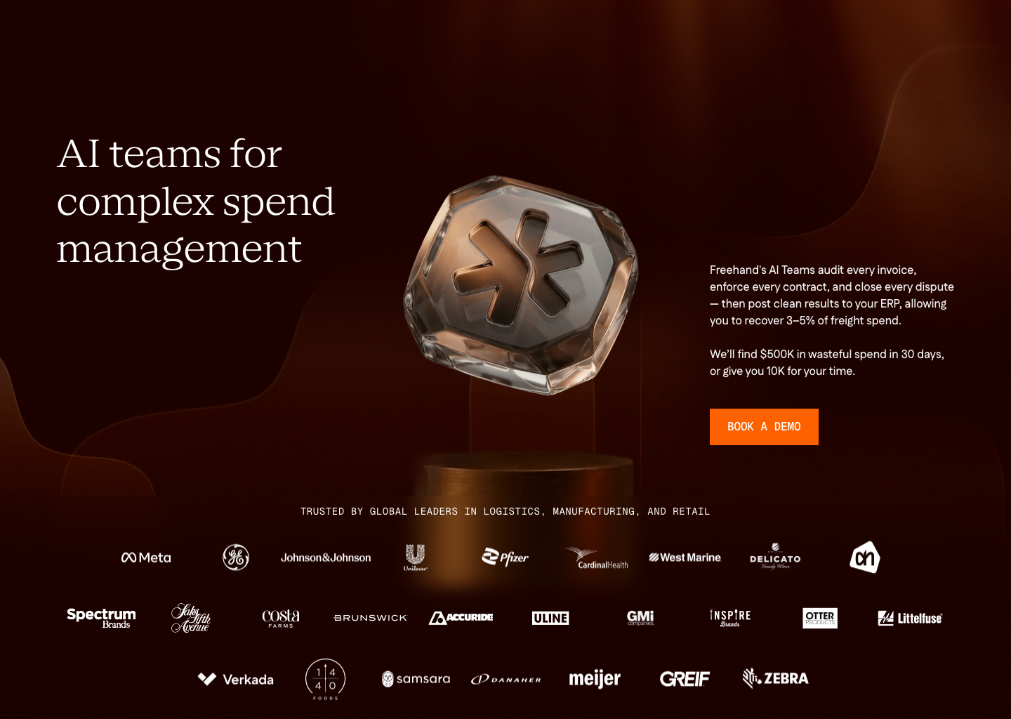 Freehand | Autonomous Enterprises Spend Governance — website design on Landdding