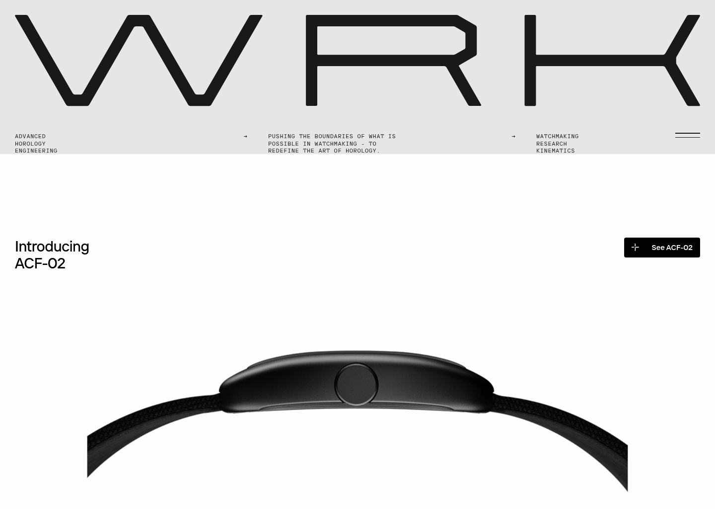 Advanced Horology Engineering | WRK | Swiss Made — website design on Landdding