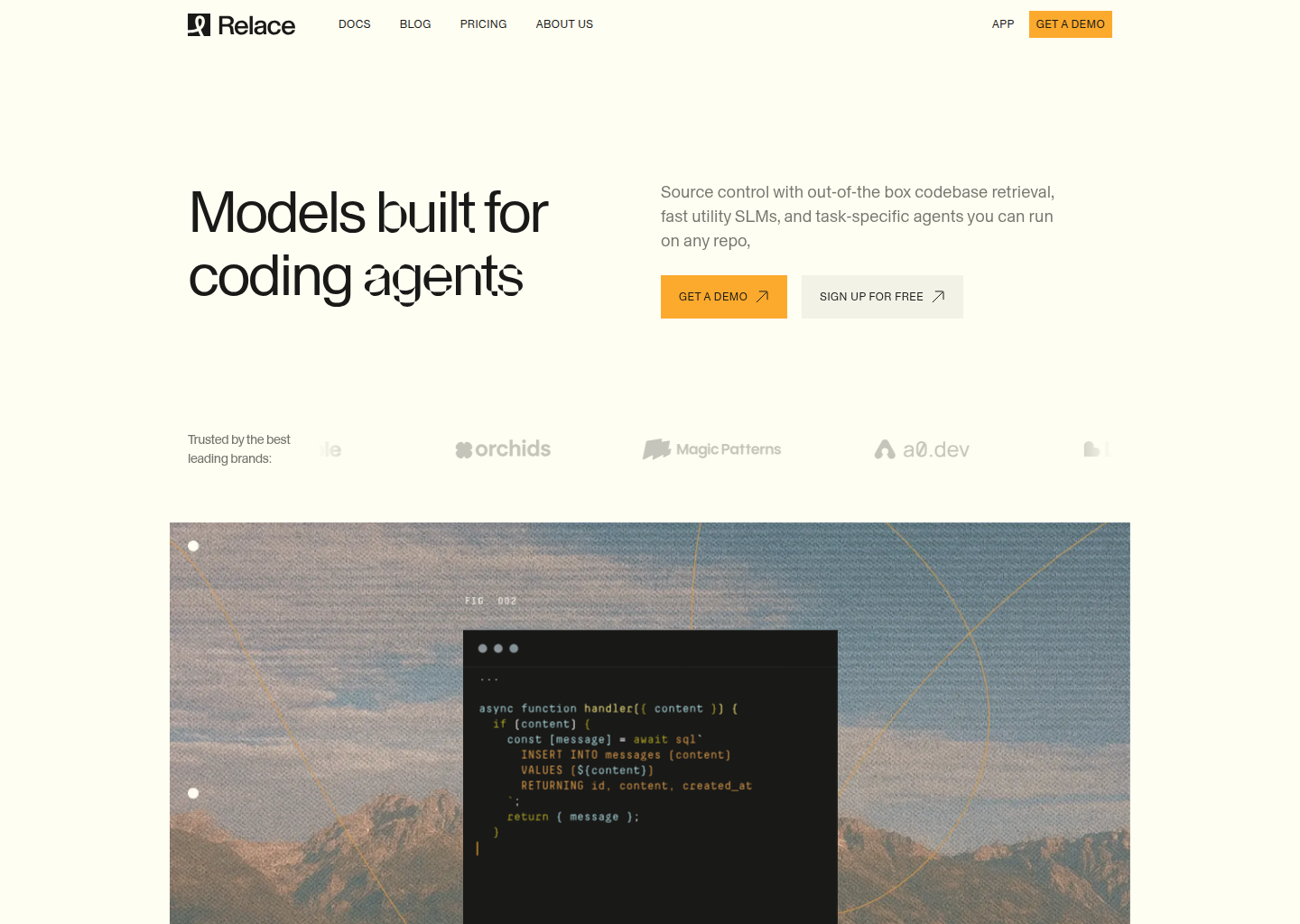 Relace — website design on Landdding
