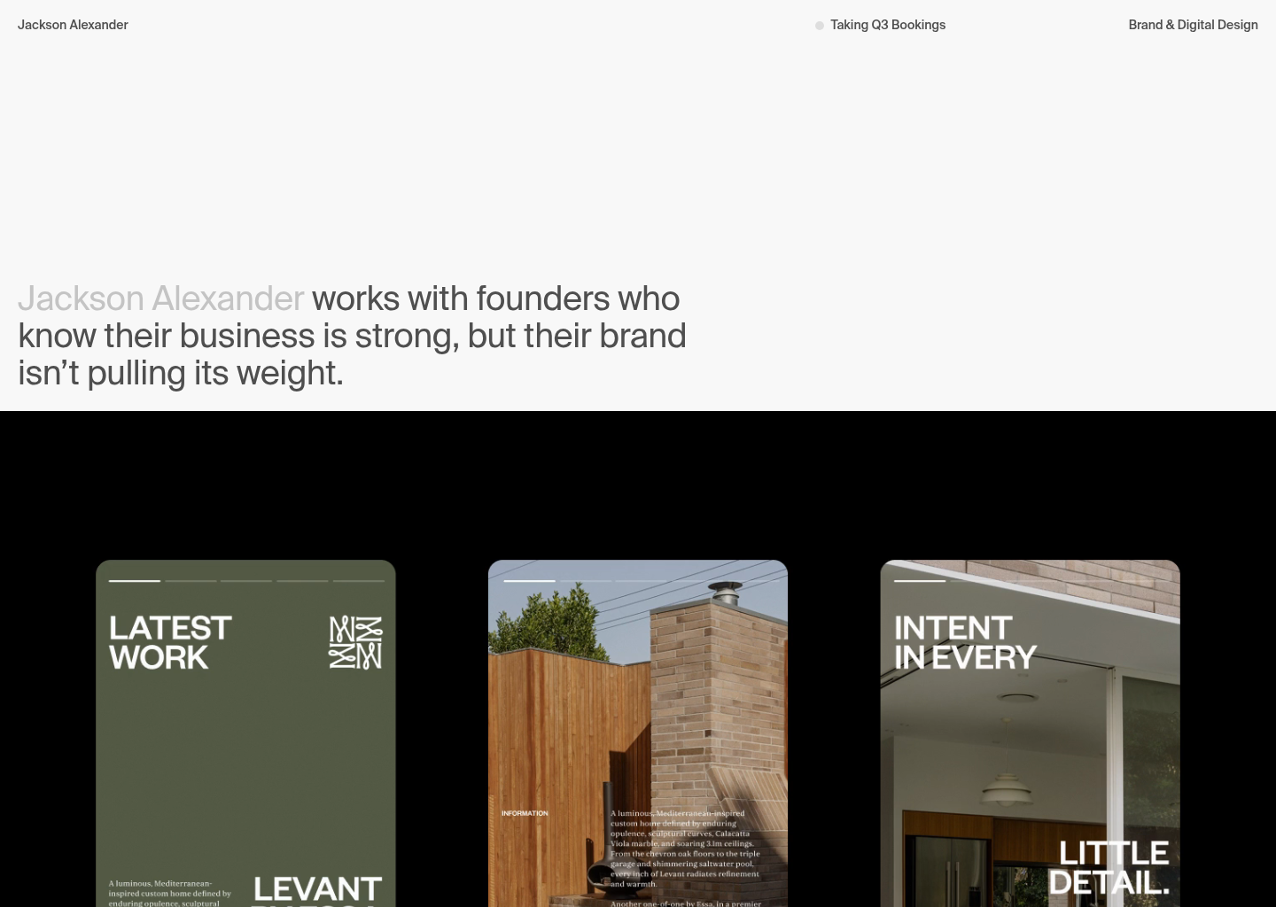 Brand and Digital Design Partner | Jackson Todd — website design on Landdding