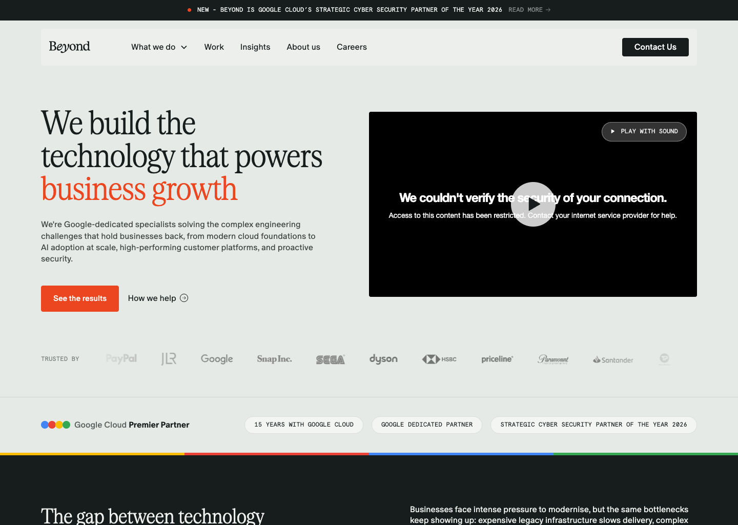 Beyond | Cloud, Data &amp; AI Specialists | Google Premier Partner — website design on Landdding