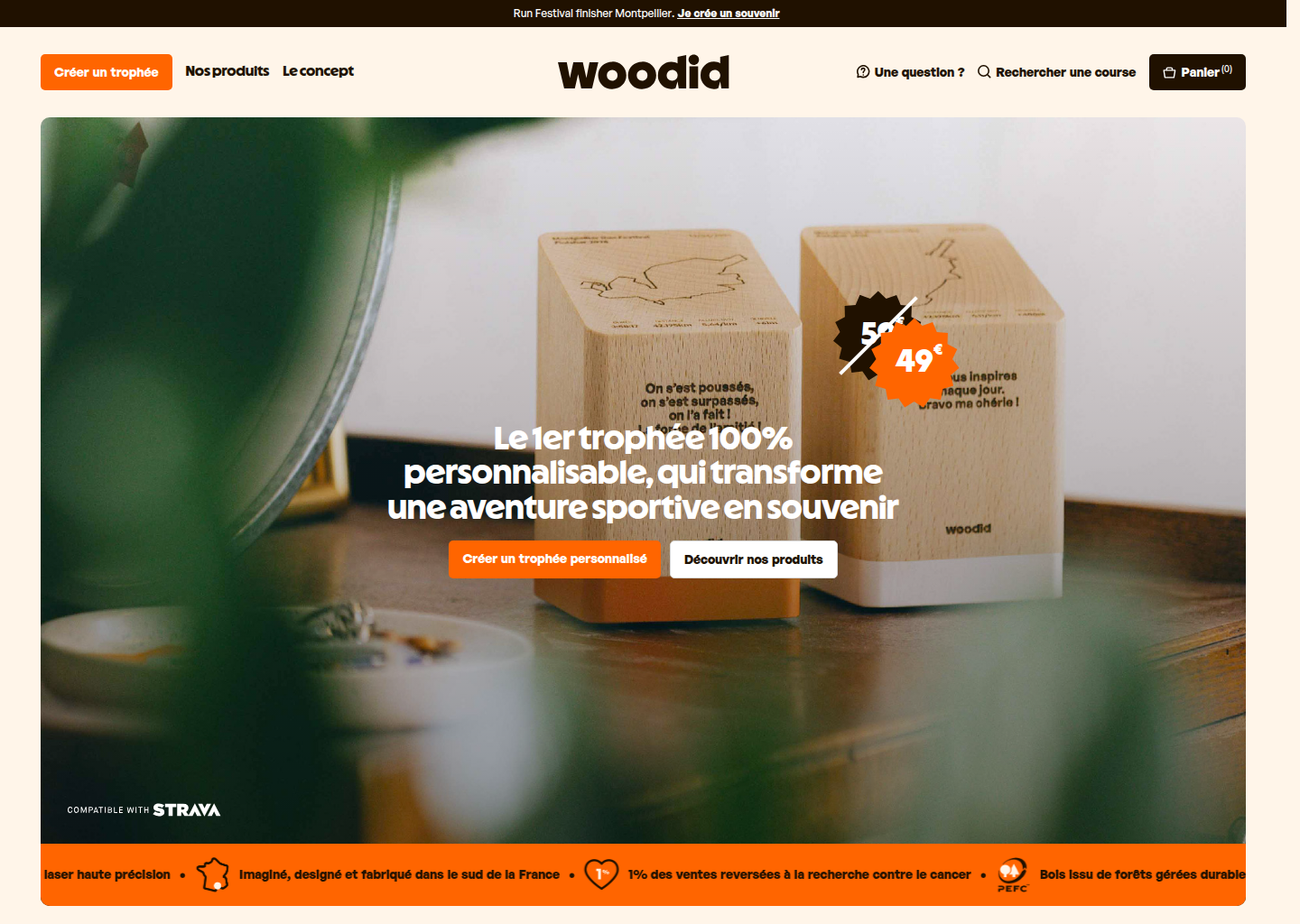 Trophée en bois personnalisé — Woodid — website design on Landdding