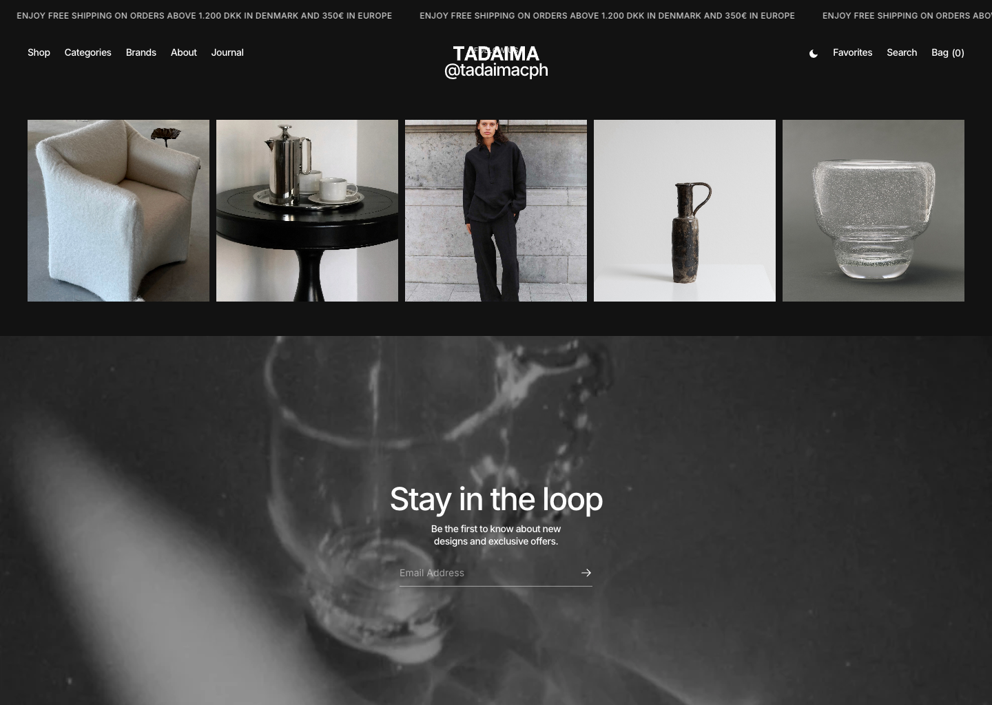 Tadaima — website design on Landdding