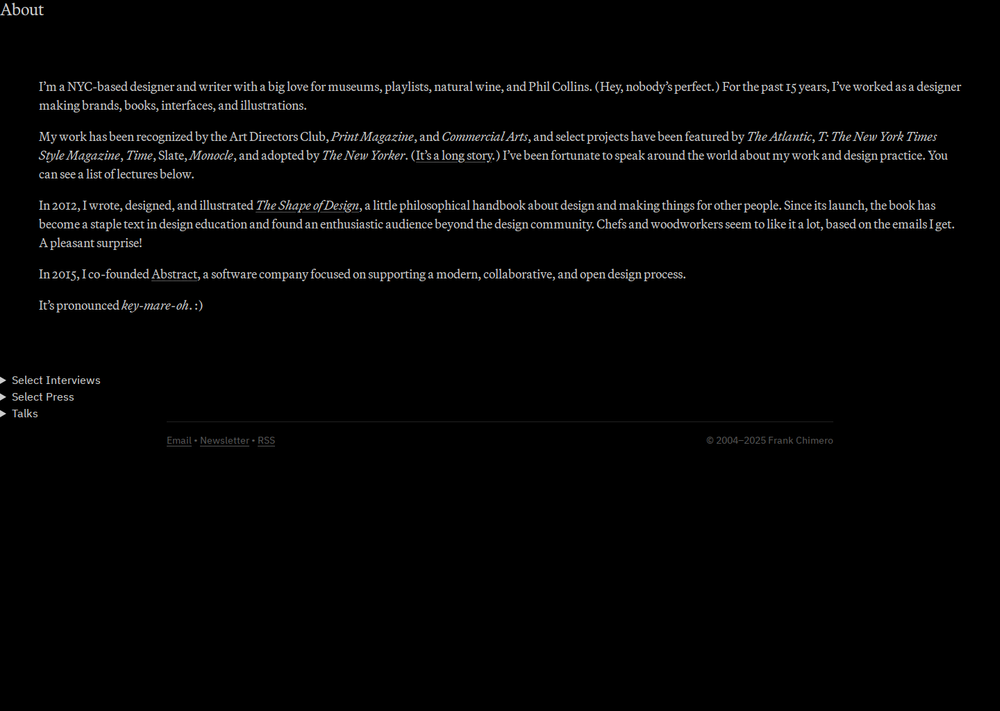 Frank Chimero · About