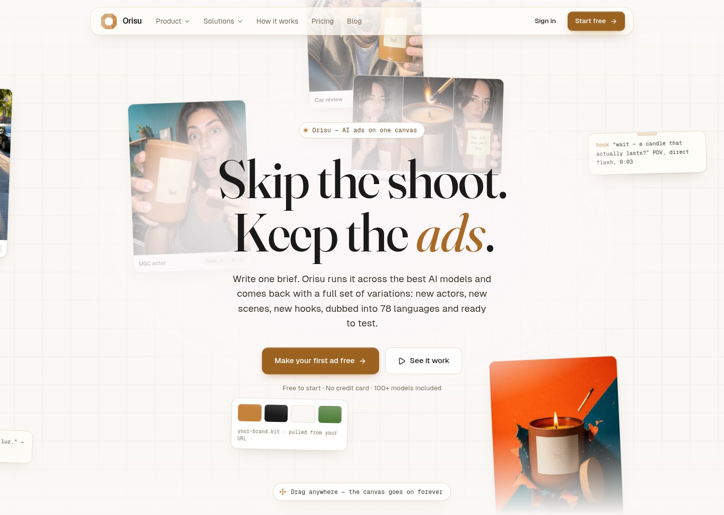 Orisu - Your AI multimedia canvas — website design on Landdding