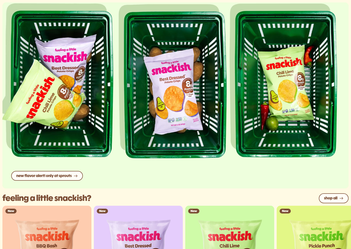 Snackish™ US — website design on Landdding