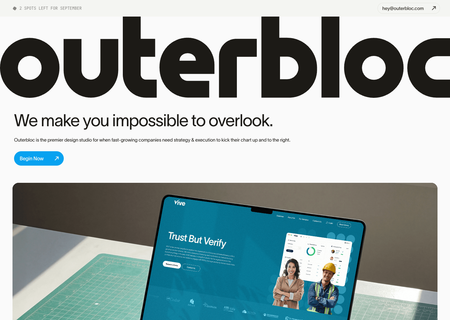 Outerbloc | Brand &amp; Web Design Studio — website design on Landdding