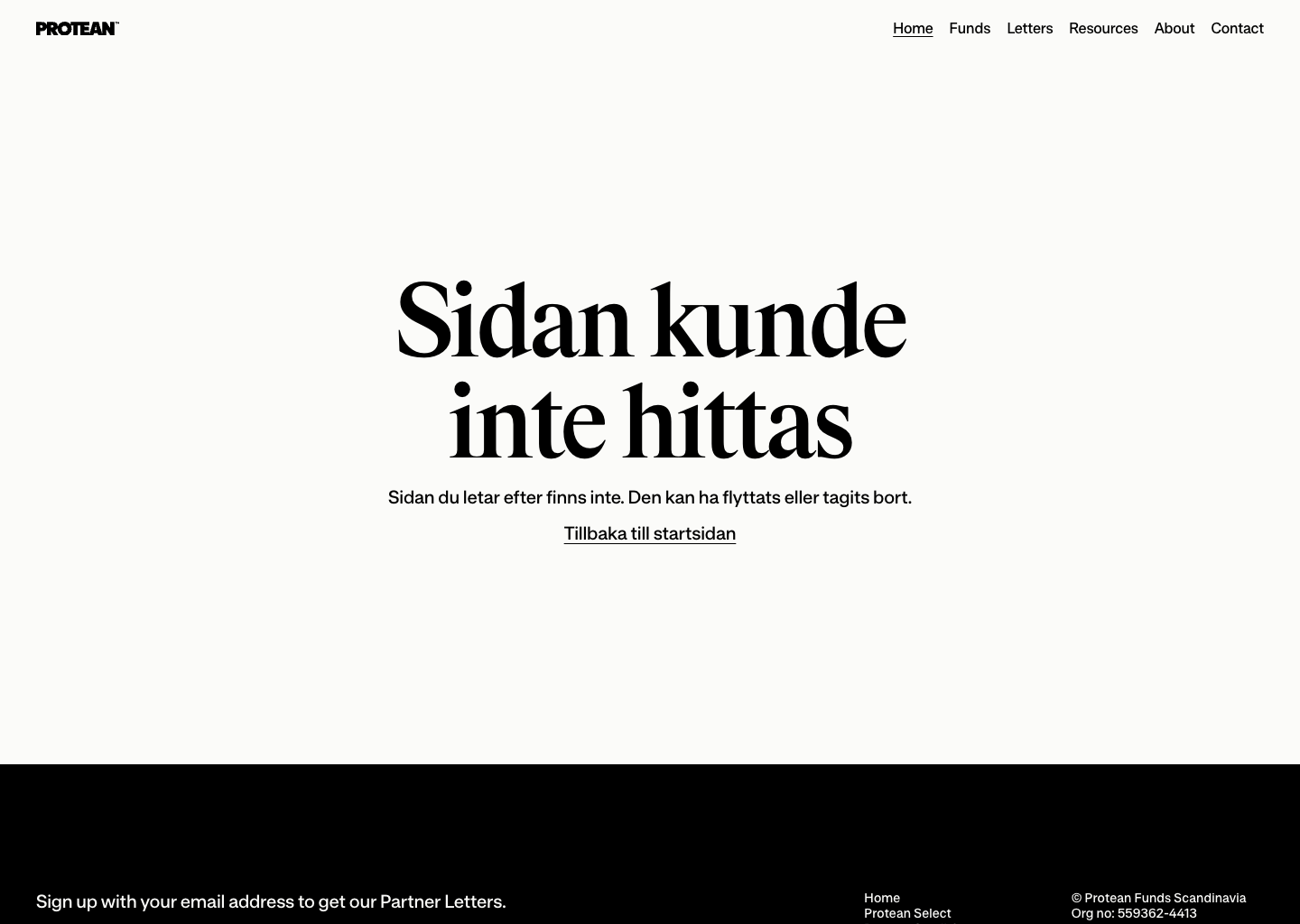 Protean Funds Scandinavia — website design on Landdding