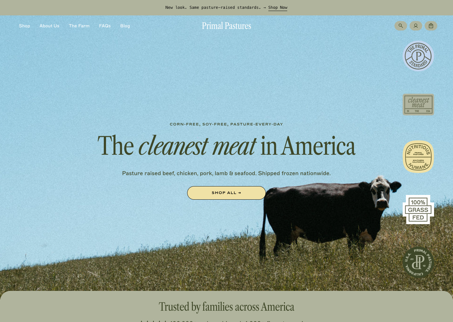 100% Grass Fed Beef &amp; Pasture Raised Meats Online | Primal Pastures
  
  
   — website design on Landdding