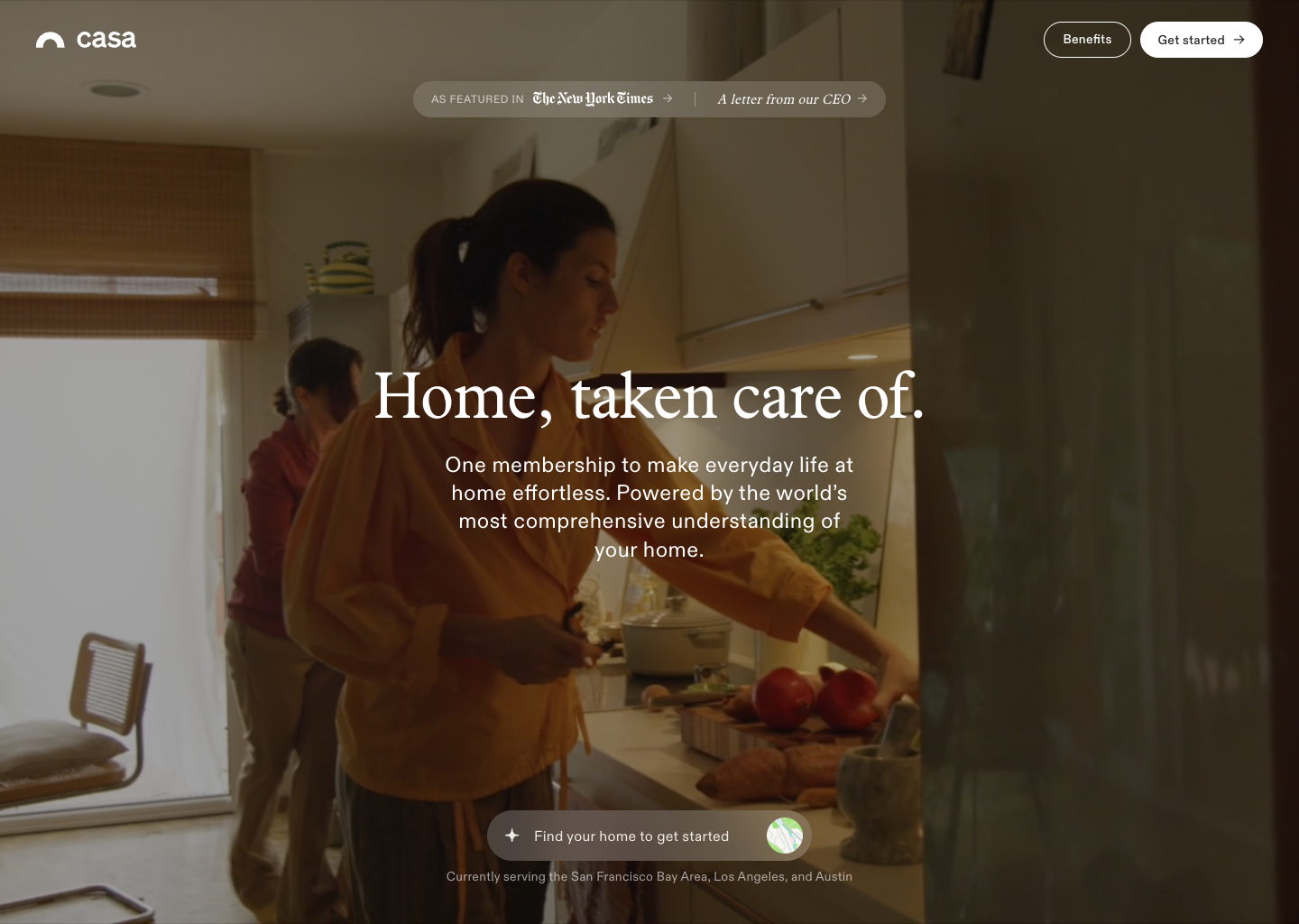 Casa – your home, on autopilot — website design on Landdding