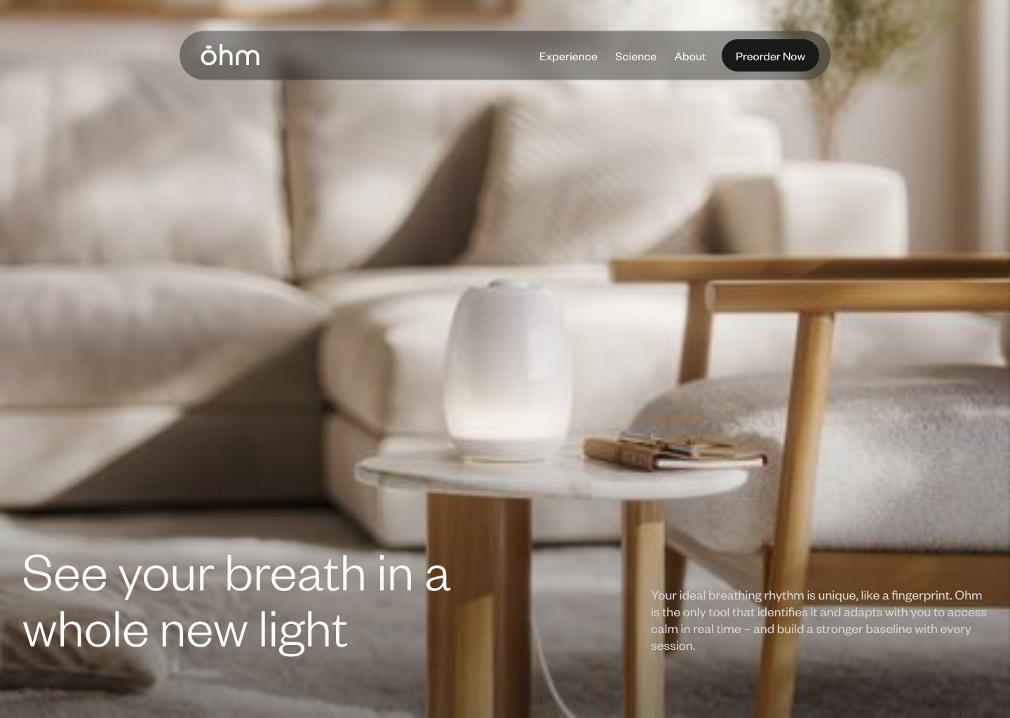 The Ohm Experience | Light, Sound &amp; Touch That Guide You to Calm