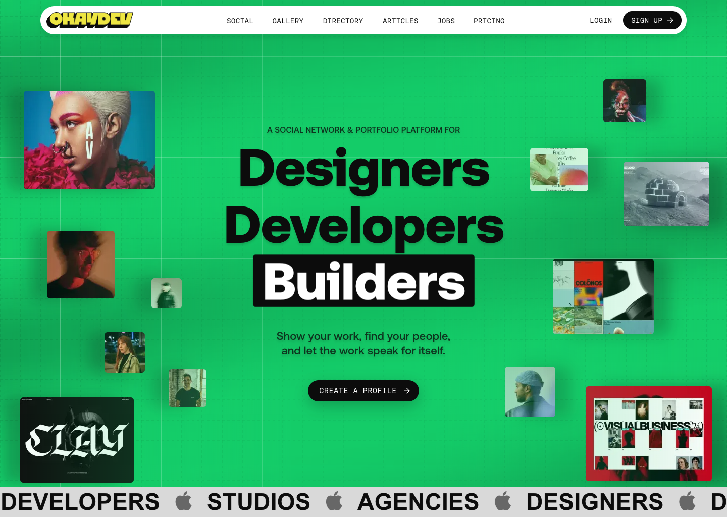 OKAY DEV — website design on Landdding