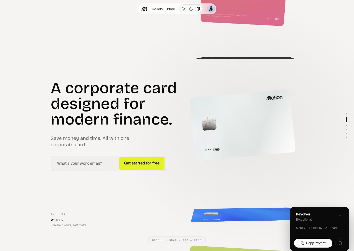 Revolver — Premium Interactive Web Section — Motion — website design on Landdding