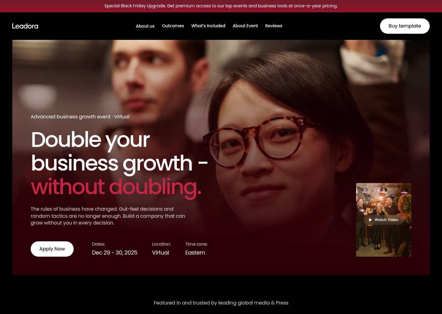 Leadora - Webflow HTML website template — website design on Landdding