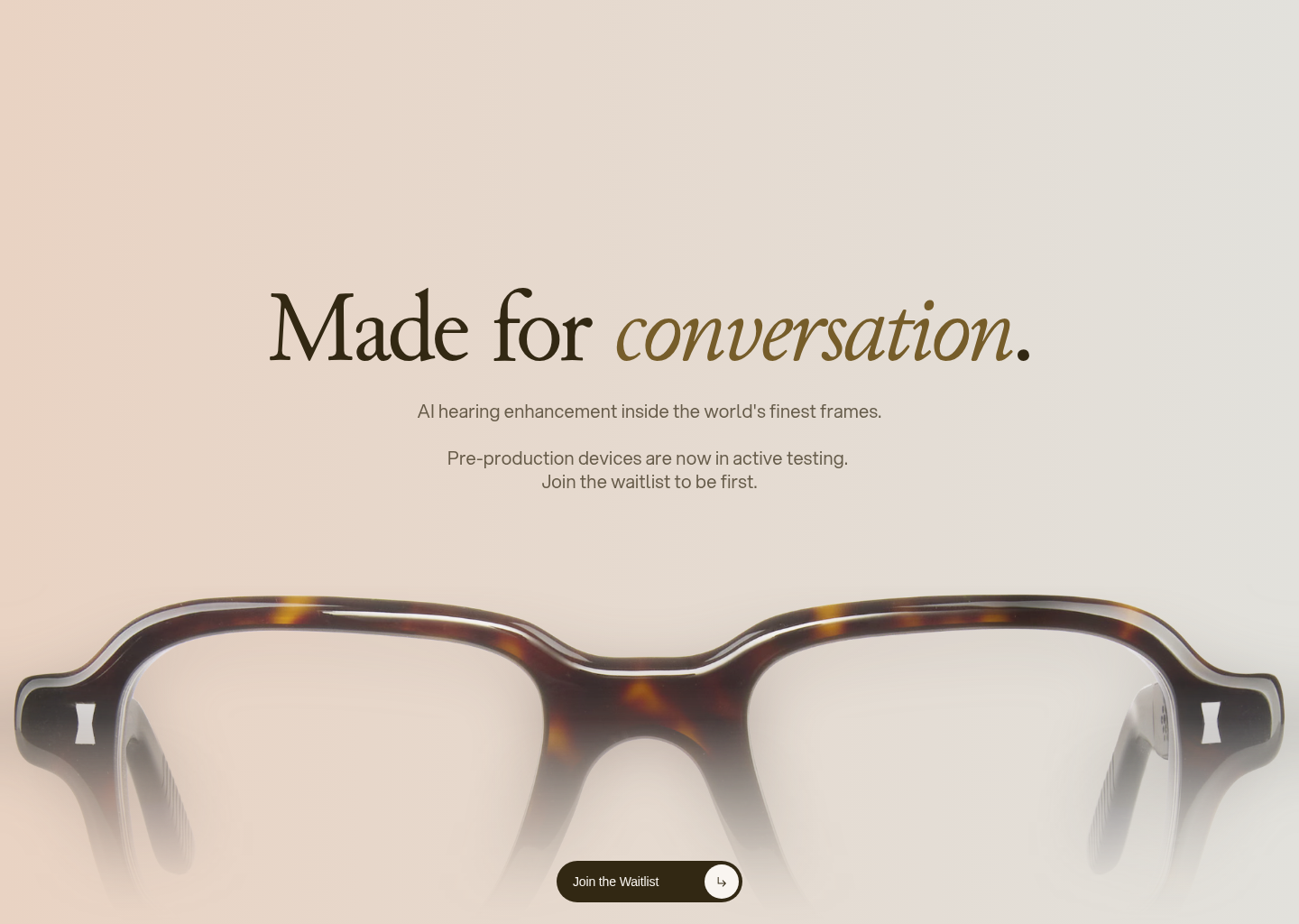 Altina | AI Hearing Eyewear Made for Conversation — website design on Landdding