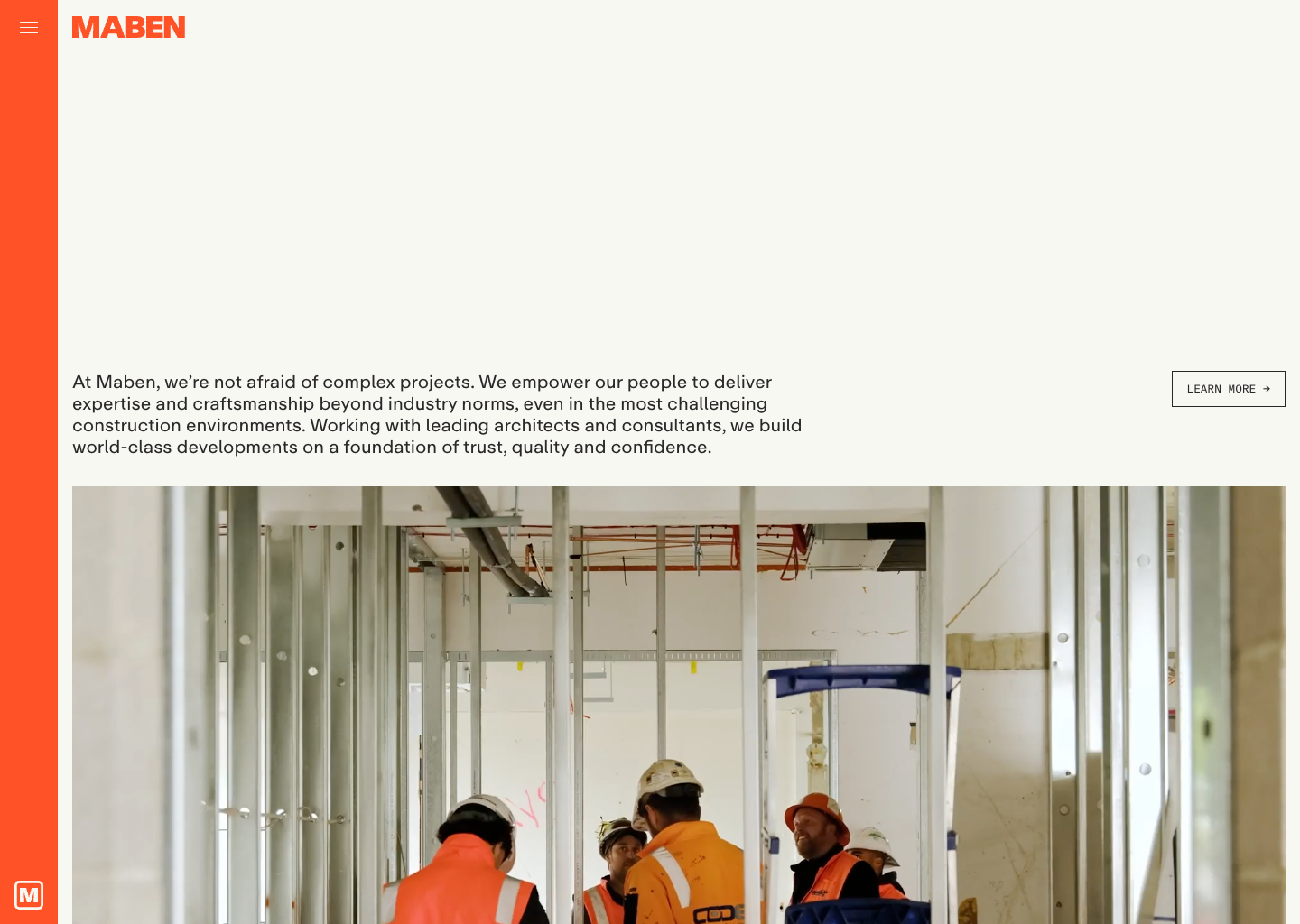 Maben – Specialist commercial construction firm — website design on Landdding