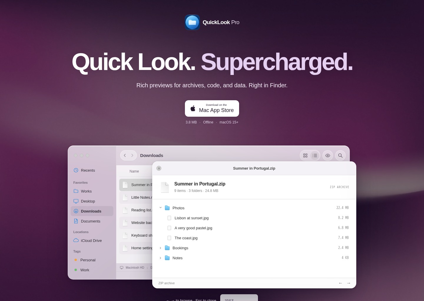 QuickLook Pro - Quick Look. Supercharged. — website design on Landdding