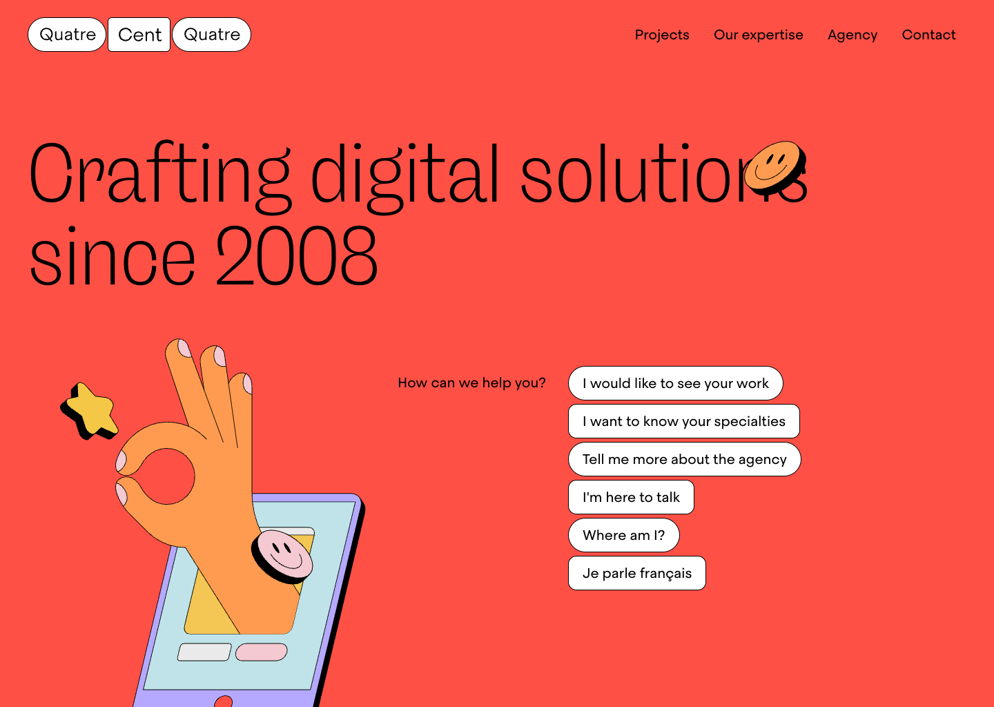 QuatreCentQuatre — website design on Landdding