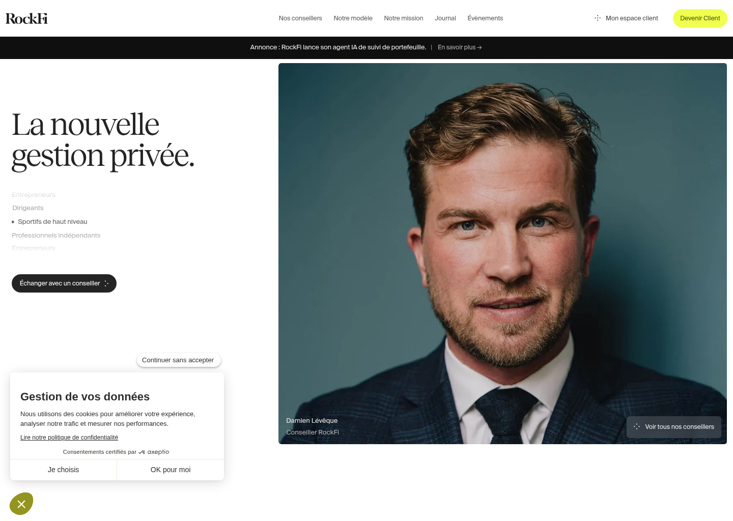 RockFi - La nouvelle gestion privée — website design on Landdding