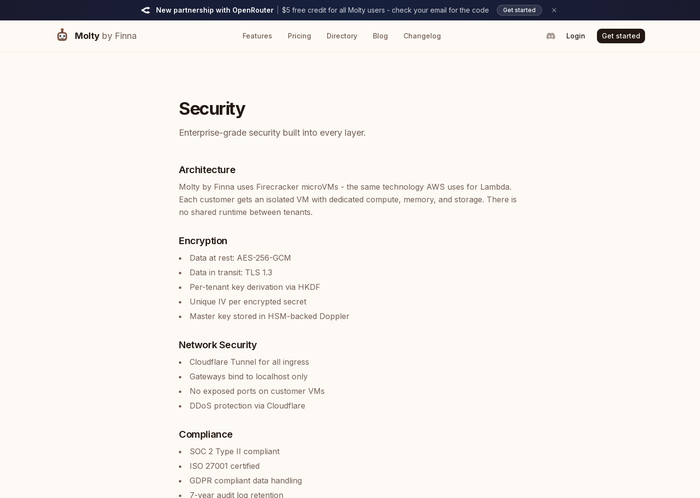 Security | Molty by Finna | Molty by Finna