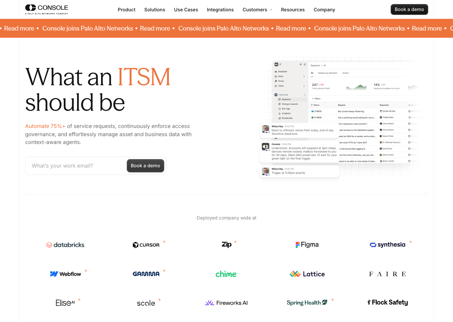 Console — website design on Landdding