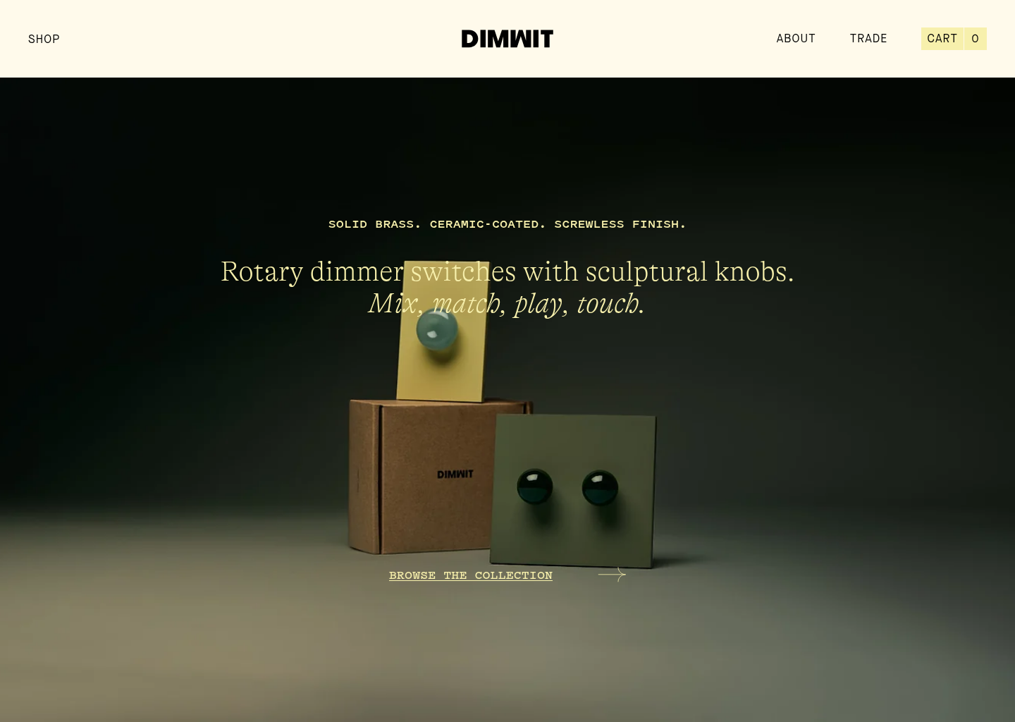 Dimwit - SOLID BRASS DIMMER SWITCHES — website design on Landdding