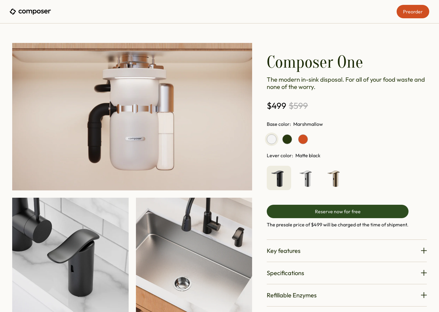 Composer In-Sink Disposal